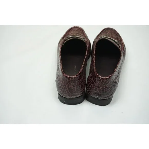 Salvatore Ferragamo Alligator Croc Red Horsebit Gancini Bit Loafers Sz 8B